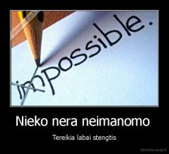 Nieko nera neimanomo  - Tereikia labai stengtis