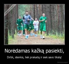 Norėdamas kažką pasiekti, - Dirbk, stenkis, liek prakaitą ir siek savo tikslą!