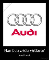 Nori buti ziedu valdovu? - Nusipirk audi.