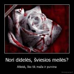 Nori didelės, šviesios meilės? - Atleisk, liko tik maža ir purvina