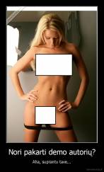 Nori pakarti demo autorių? - Aha, suprantu tave...
