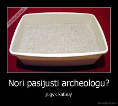 Nori pasijusti archeologu? - įsigyk katiną!