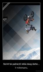 Norint tai padraryti reikia daug darbo... - Ir mažaismgenų.