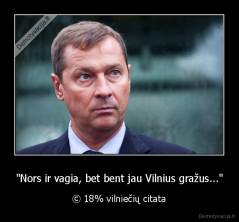 "Nors ir vagia, bet bent jau Vilnius gražus..." - © 18% vilniečių citata