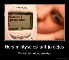 Nors mintyse esi ant jo dėjus - Vis vien tykiesi jog parašys