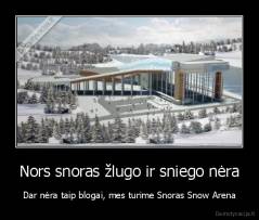 Nors snoras žlugo ir sniego nėra - Dar nėra taip blogai, mes turime Snoras Snow Arena