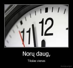 Norų daug, - Tikslas vienas