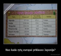Nuo kada rytų europai priklauso Japonija? - 