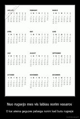 Nuo rugsejo mes vis labiau norim vasaros  - O kai ateina geguzes pabaiga norim kad butu rugsejis