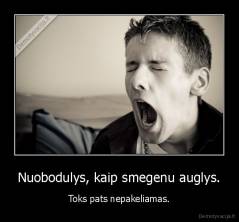 Nuobodulys, kaip smegenu auglys. - Toks pats nepakeliamas.