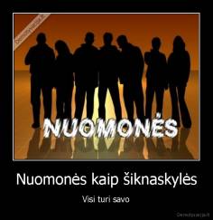 Nuomonės kaip šiknaskylės - Visi turi savo