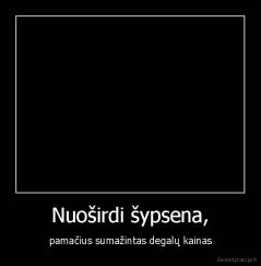 Nuoširdi šypsena, - pamačius sumažintas degalų kainas