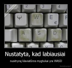 Nustatyta, kad labiausiai  - nusitrynę klaviatūros mygtukai yra WASD
