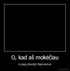 O, kad aš mokėčiau - is papų šaudyti fejerverkus