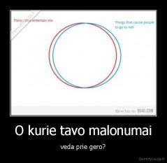 O kurie tavo malonumai - veda prie gero?