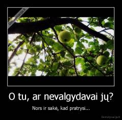 O tu, ar nevalgydavai jų? - Nors ir sakė, kad pratrysi...