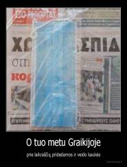 O tuo metu Graikijoje - prie laikraščių pridedamos ir veido kaukės