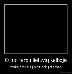 O tuo tarpu lietuvių kalboje - tereikia žinoti kur padėti kablelį ar nosinę.