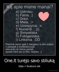 One.lt turėjo savo stiliuką - Atėjo ir facebook eilė