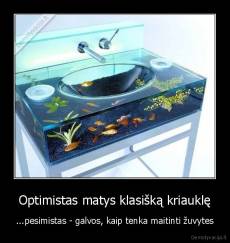 Optimistas matys klasišką kriauklę - ...pesimistas - galvos, kaip tenka maitinti žuvytes