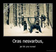 Oras nesvarbus, - jei tik yra noras!