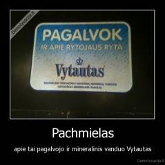 Pachmielas - apie tai pagalvojo ir mineralinis vanduo Vytautas