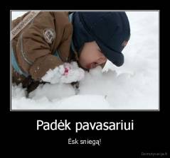 Padėk pavasariui - Ėsk sniegą!
