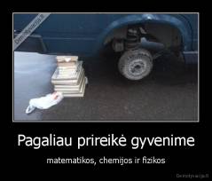 Pagaliau prireikė gyvenime - matematikos, chemijos ir fizikos