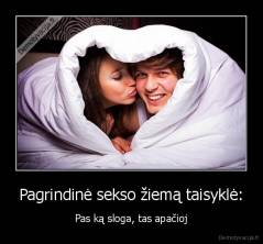 Pagrindinė sekso žiemą taisyklė: - Pas ką sloga, tas apačioj