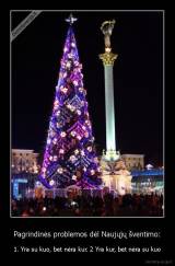 Pagrindinės problemos dėl Naujųjų šventimo: - 1. Yra su kuo, bet nėra kur. 2 Yra kur, bet nėra su kuo