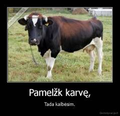 Pamelžk karvę, - Tada kalbėsim.