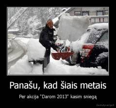 Panašu, kad šiais metais - Per akcija "Darom 2013" kasim sniegą