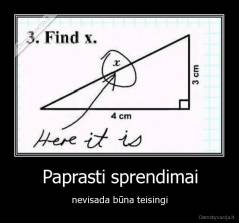 Paprasti sprendimai - nevisada būna teisingi