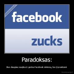 Paradoksas: - Kuo daugiau naujina ir gerina Facebook sistemą, tuo ji prastesnė