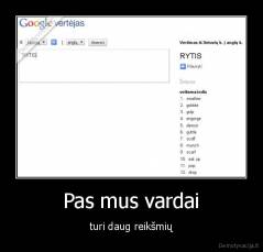 Pas mus vardai - turi daug reikšmių