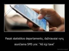 Pasak statistikos departamento, dažniausiai vyrų - siunčiama SMS yra: "Aš irgi tave"