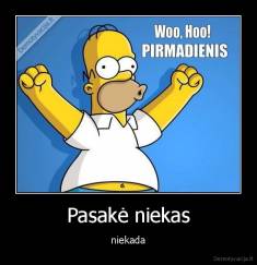 Pasakė niekas - niekada