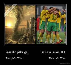 Pasaulio pabaiga              Lietuviai laimi FIFA - Tikimybė: 80%                                    Tikimybė: 20%