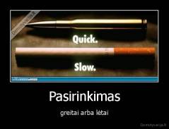 Pasirinkimas - greitai arba lėtai