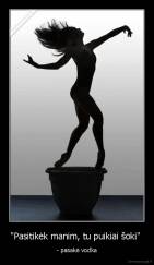 "Pasitikėk manim, tu puikiai šoki"  - - pasakė vodka