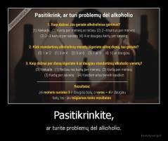 Pasitikrinkite, - ar turite problemų dėl alkoholio.