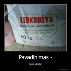 Pavadinimas - - pusė darbo