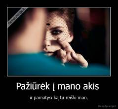 Pažiūrėk į mano akis  - ir pamatysi ką tu reiški man.