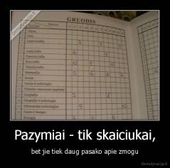 Pazymiai - tik skaiciukai, - bet jie tiek daug pasako apie zmogu