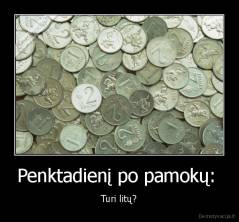 Penktadienį po pamokų:  - Turi litų?