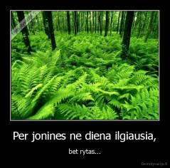 Per jonines ne diena ilgiausia, - bet rytas...