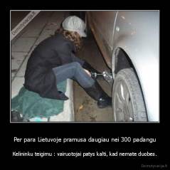 Per para Lietuvoje pramusa daugiau nei 300 padangu - Kelininku teigimu : vairuotojai patys kalti, kad nemate duobes.