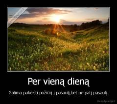 Per vieną dieną - Galima pakeisti požiūrį į pasaulį,bet ne patį pasaulį.