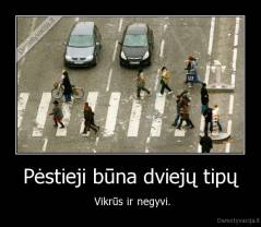 Pėstieji būna dviejų tipų -  Vikrūs ir negyvi.