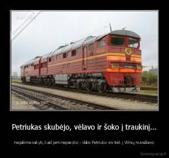 Petriukas skubėjo, vėlavo ir šoko į traukinį... - negalima sakyti, kad jam nepavyko - dalis Petriuko vis tiek į Vilnių nuvažiavo